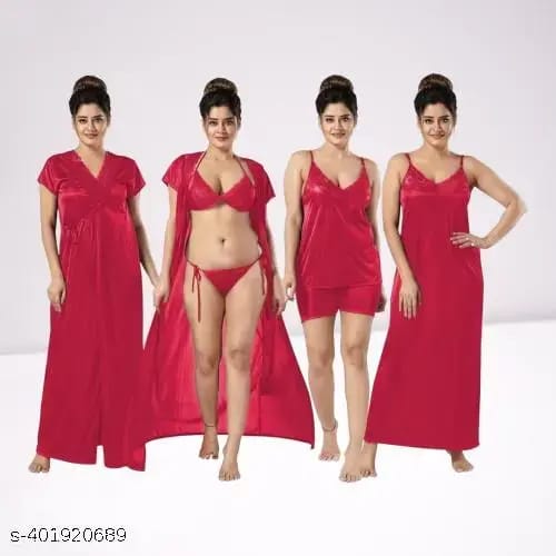 6 Part Nighty Dress Best Quality